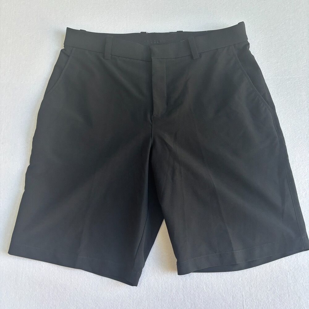 Nike Golf Chino Shorts Mens 34 Black Dri-Fit Flat Front Performance Stretch